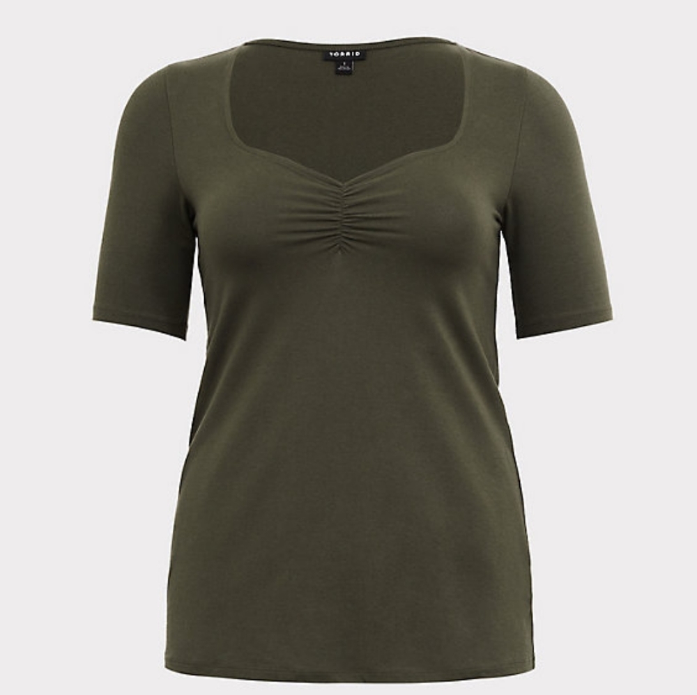 Torrid Olive Cinch Front Top